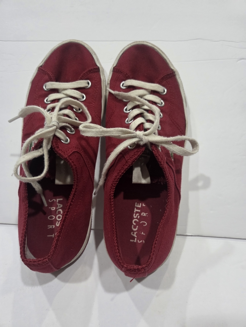Lacoste Sport Burgundy Canvas Sneakers Sz.7